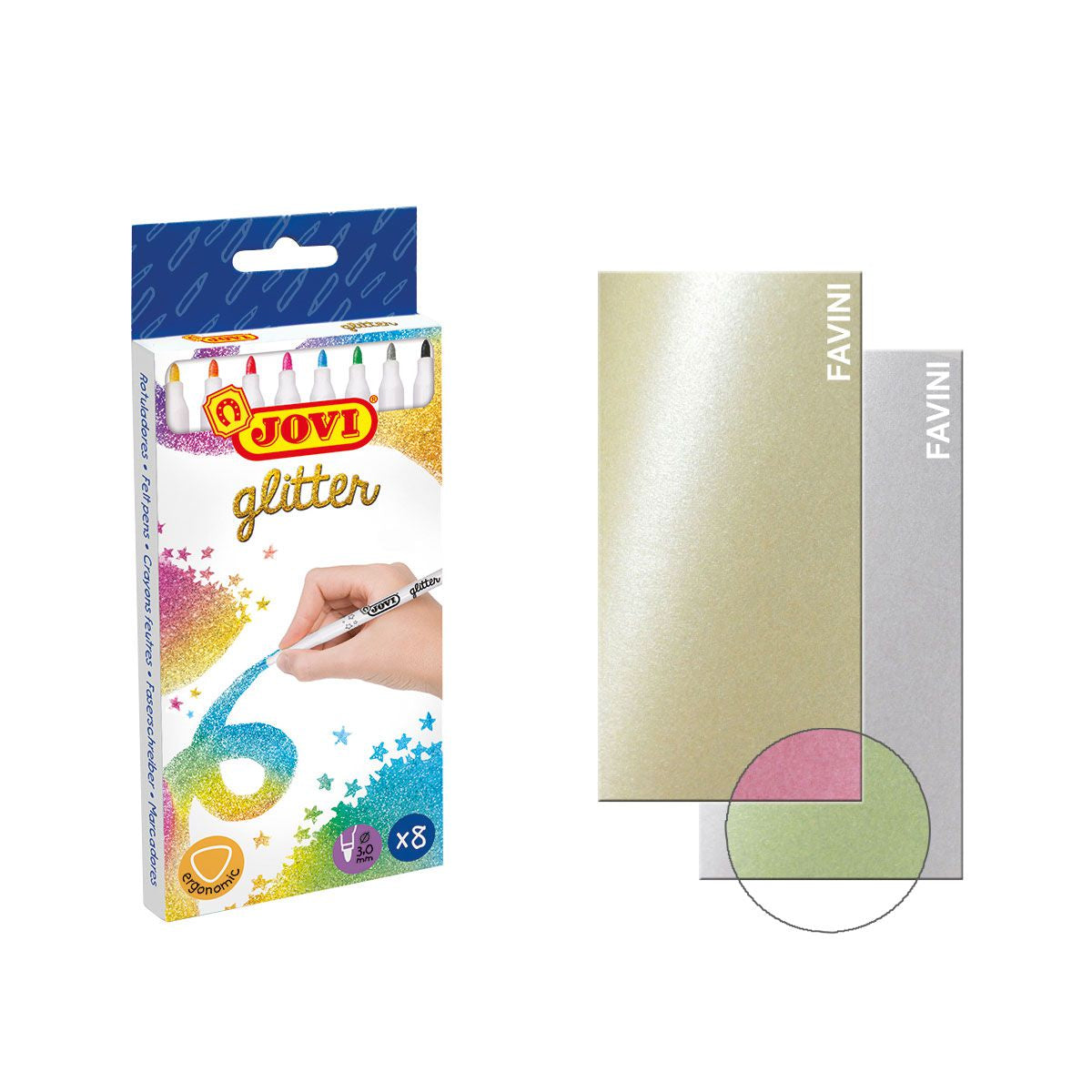 Глитерни флумастери с подарък jovi