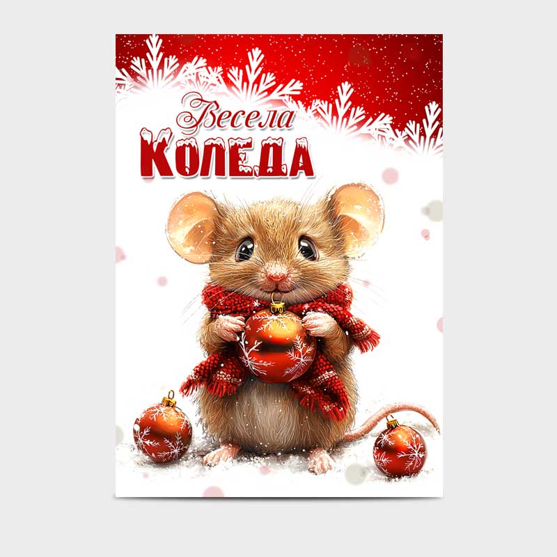 Коледна картичка с плик - Парти аксесоари покани и картички