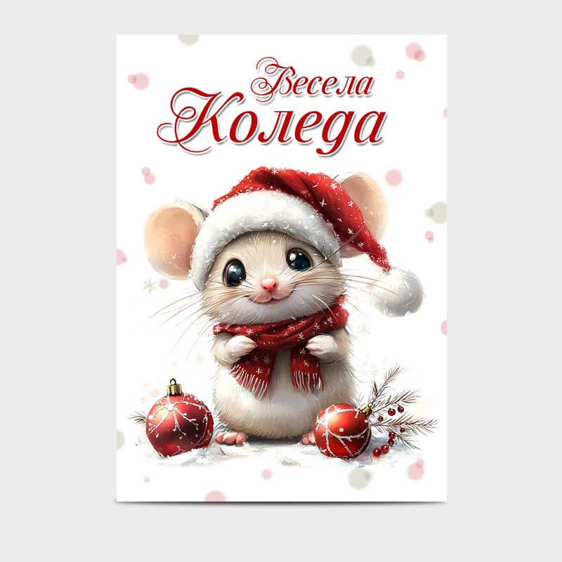 Коледна картичка с плик - Парти аксесоари покани и картички