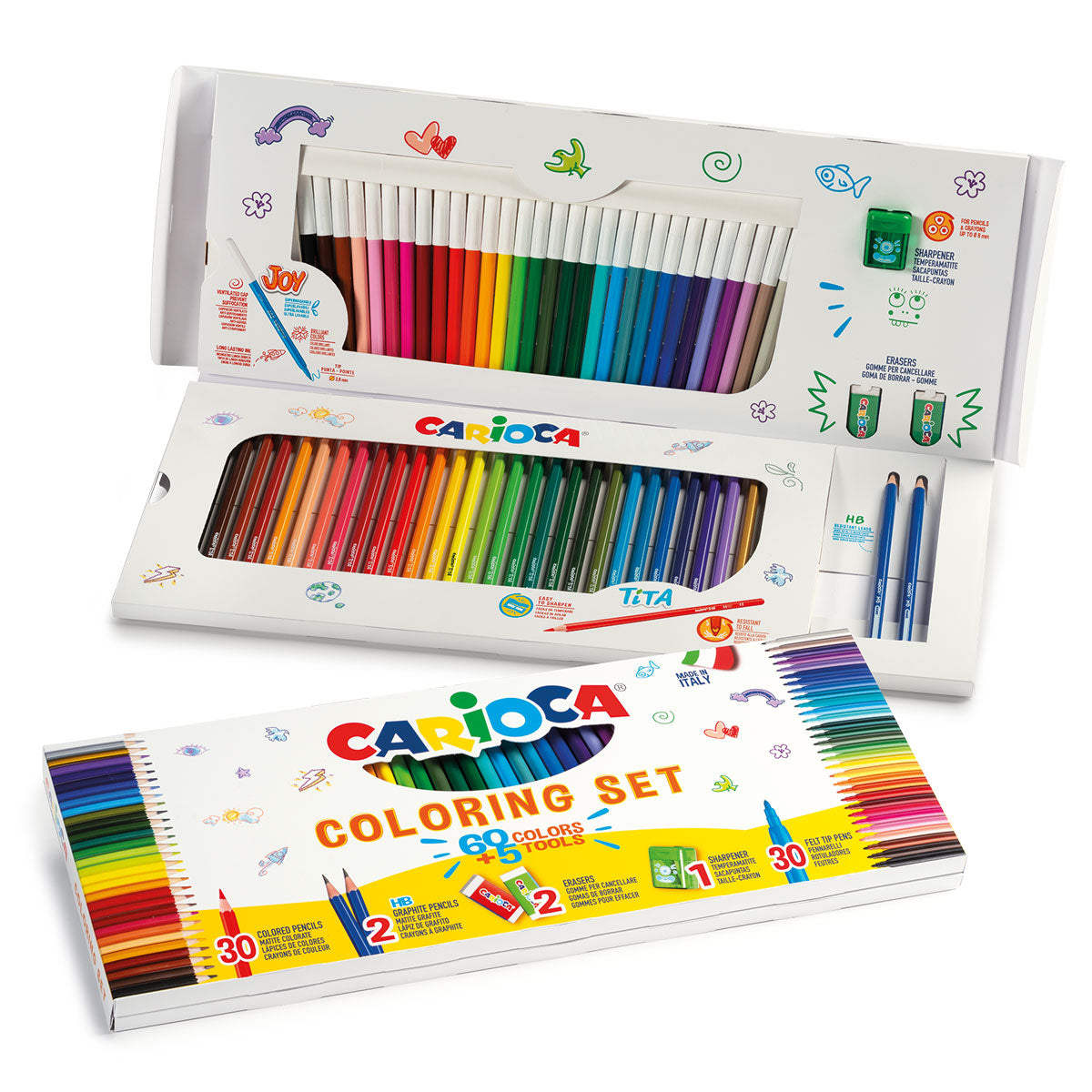 Комплект Флумастери и Цветни моливи Caioca