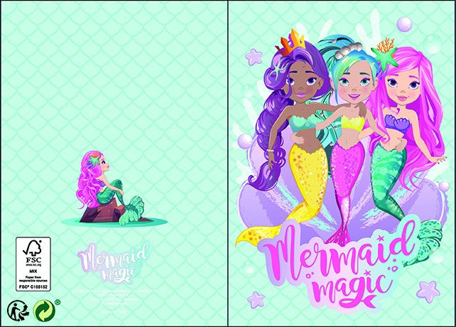 Mermaid Magic 3D pop-up greeting Колаd + envelope
