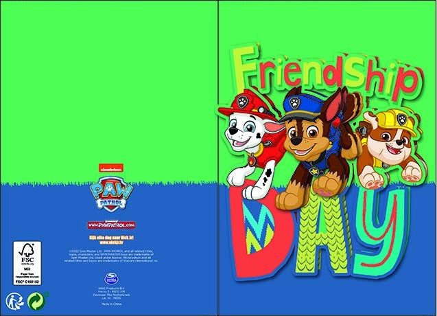 Пес патрул Приятелиhip 3D pop-up greeting Колаd + envelope