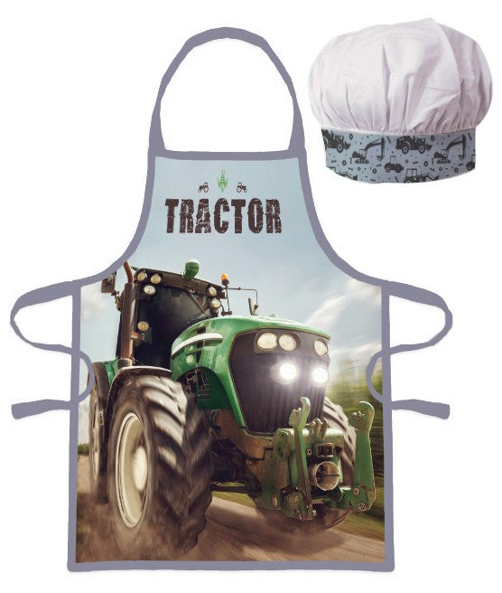 Зелен Трактор детско apron комплект от две части