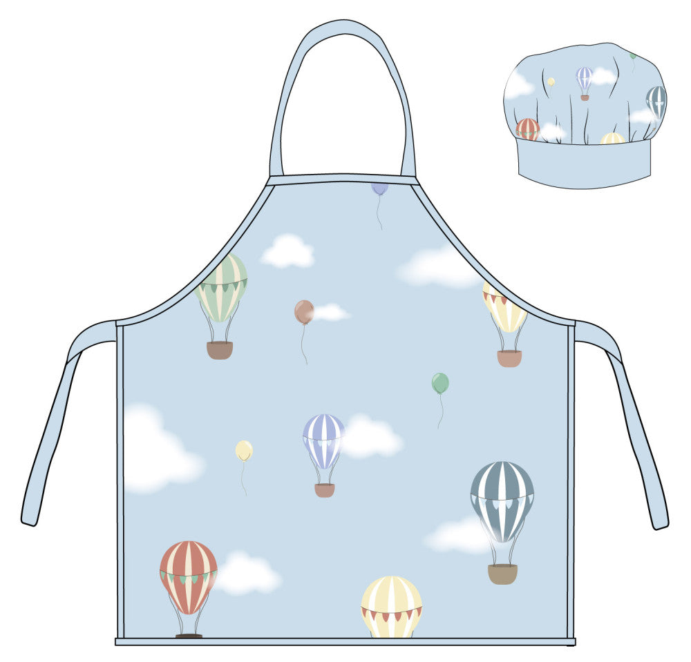 Колело Син Hot Air Балон Kid's Apron 2 части комплект
