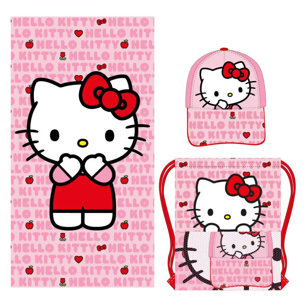 komplekt hello kitty plajna karpa havliq chanta i shapka s kozirka