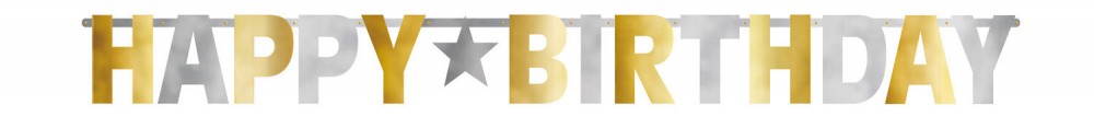 Честит Рожден ден Честит Рожден ден Сребро, G Гигант Sign 320 см