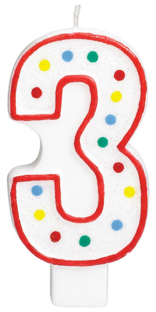 Цвят Polka dot cake candle, число candle 3