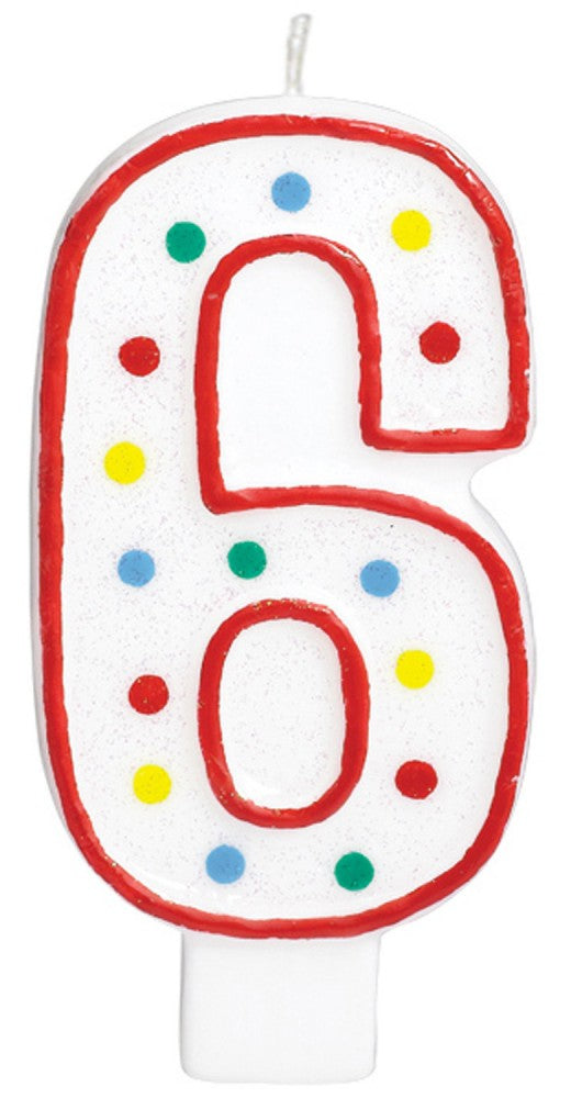 Цвят Polka dot cake candle, число candle 6
