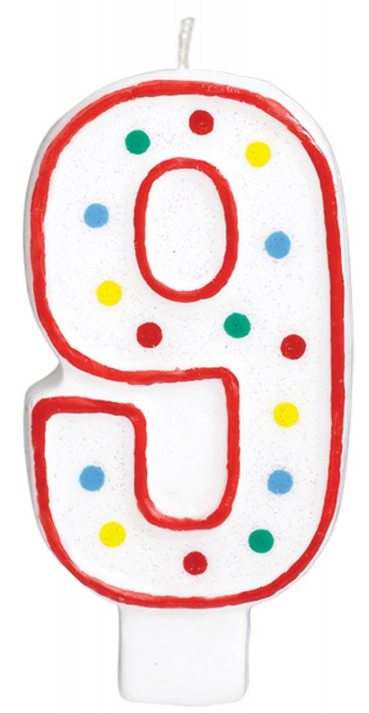 Цвят Polka dot cake candle, число candle 9