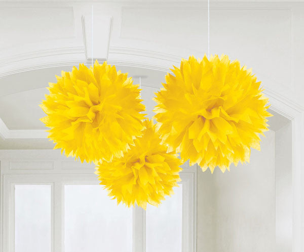 Цвят Слънцеshine Yellow Yellow hanging pom pom декорация комплект от 3