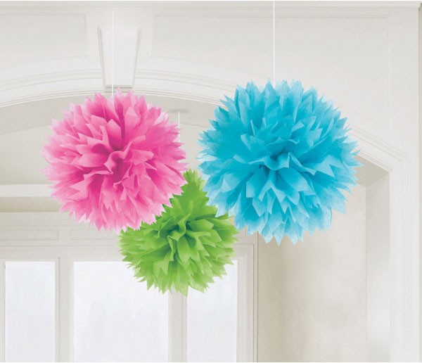 Цвят MultiЦвят hanging pom pom декорация комплект от 3