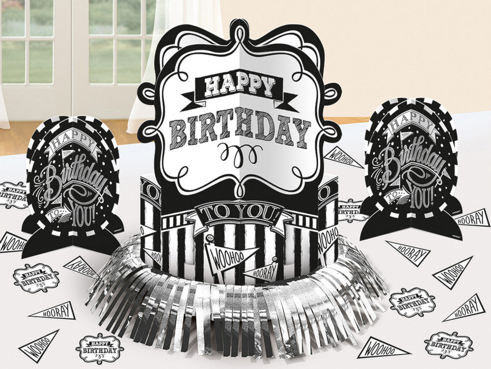 Честит Рожден ден Честит Рожден ден Черен table декорация комплект