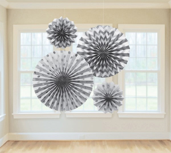 Цвят Сребро, Shimmering Hanging декорация комплект от 4