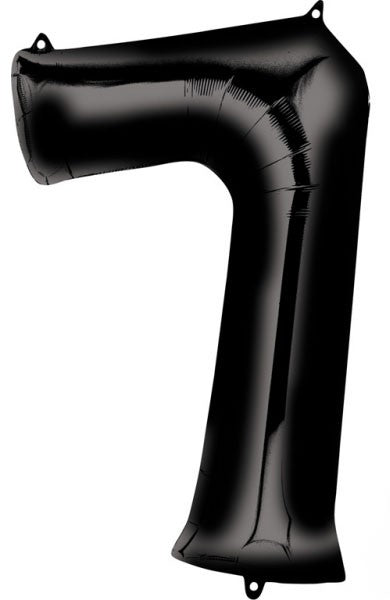 Номер Гигант Номер 7 Фолиев балон, Черен 88*55 см