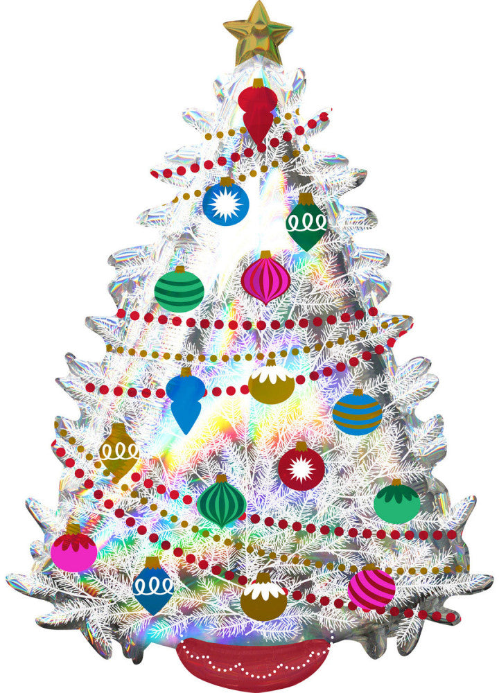 Коледа Holographic Коледа Tree, фолио балон 91 см