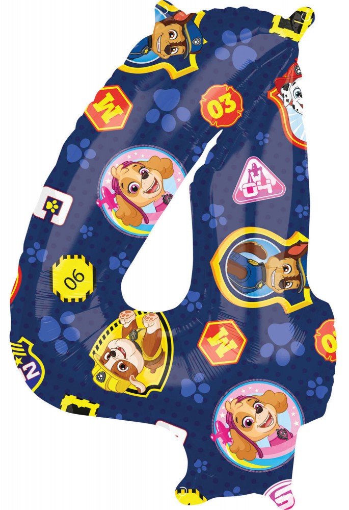 Пес патрул Фолиев балон число 4, 66 см