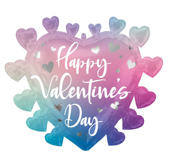 Обичам те Свети Валентин омбре Фолиев балон 68 см