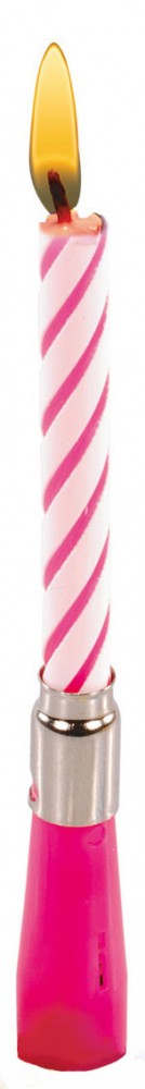 Цвят Розов рожден ден candle with Музикаal h er