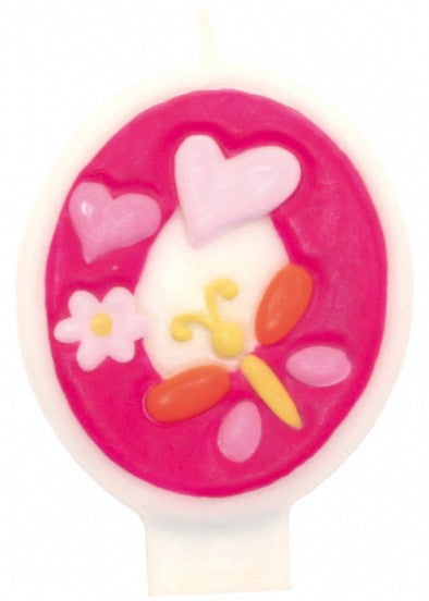 Номер Floral numbeчервен cake candle 0