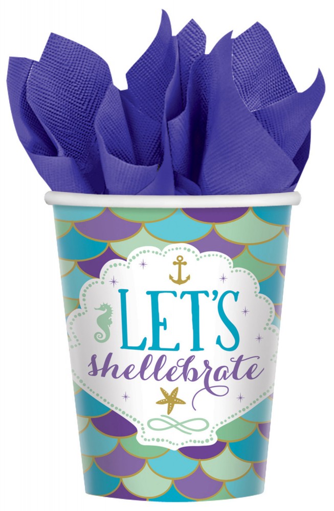 Mermaid Shellebrate paper cup комплект от 8, 250 ml