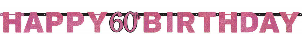 Честит Рожден ден Честит Рожден ден Розов 60 hologram sign 213 см