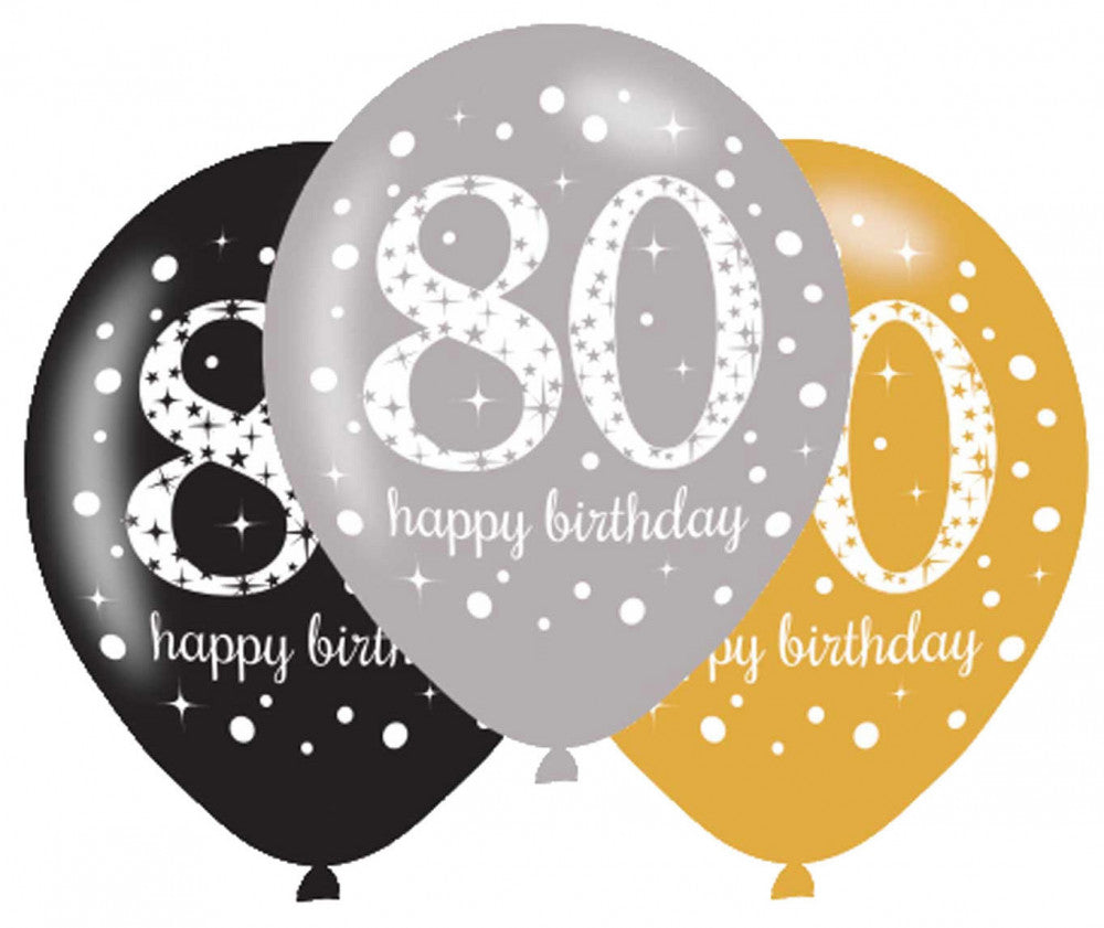 Честит Рожден ден G Честит Рожден ден 80 Балонs, 6 части, 11 inch (27.5 см)
