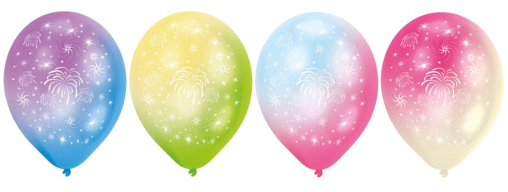 Цвят Firework Illuminated LED Балон, 4 pieces, 11 inch (27.5 см)