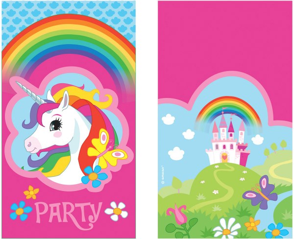 Еднорог Meadow Парти invitation 8 pieces