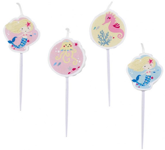 Mermaid Shellebrate рожден ден candle комплект от 4 части