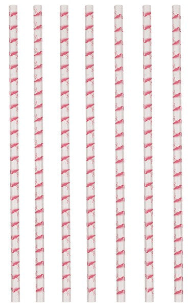Фламинго Розов paper straw, комплект от 12