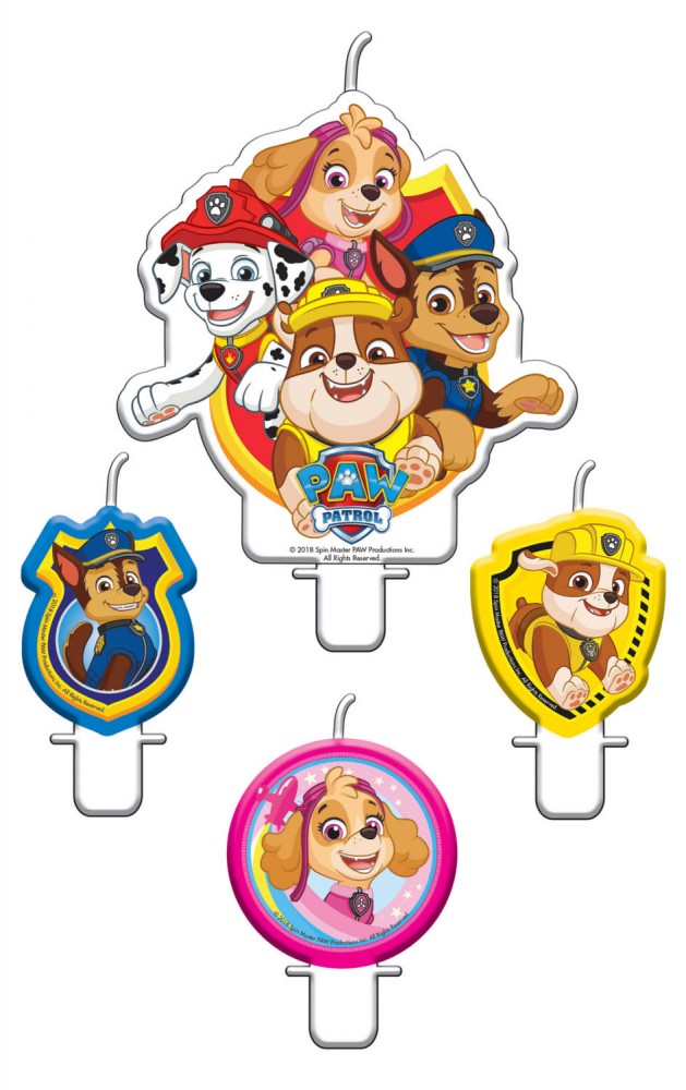 Пес патрул Heroes cake candle, комплект от 4 Свещи