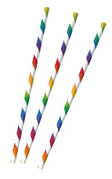 Цвят Bright Дъга paper straw, комплект от 12