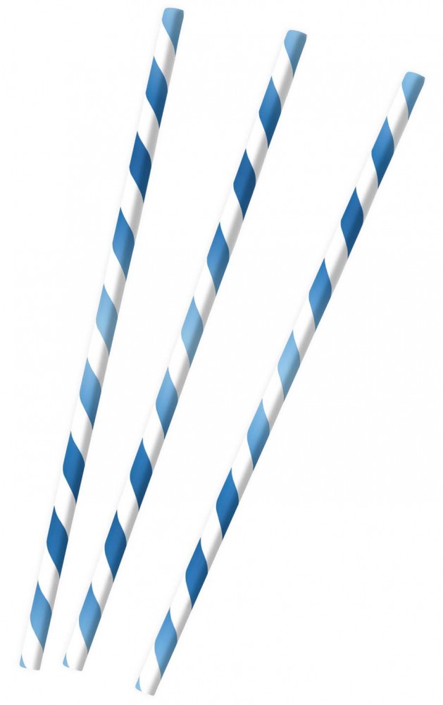 Цвят Sky Син paper straw, комплект от 12