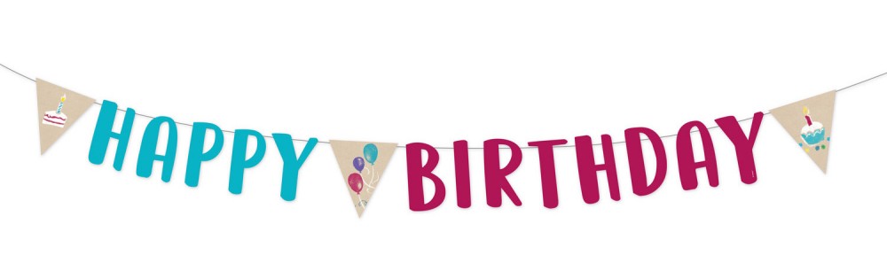 Честит Рожден ден Brown Честит Рожден ден Flag Banner 1.8 m