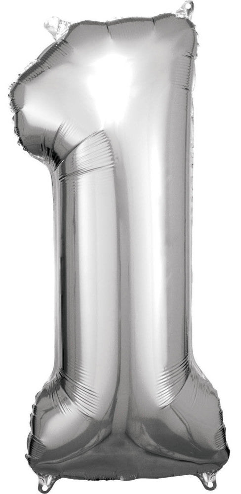 Номер Сребро Гигант число фолио балон 1, 83*38 см