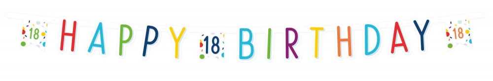 Честит Рожден ден Confetti Честит Рожден ден 18 sign 180 см