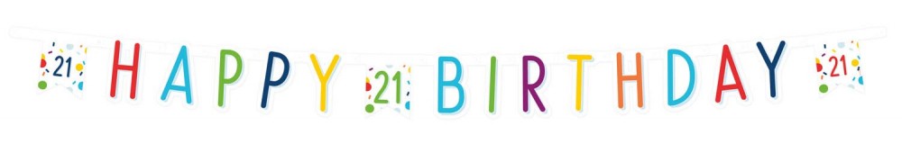 Честит Рожден ден Confetti Честит Рожден ден 21 sign 180 см