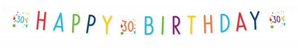 Честит Рожден ден Confetti Честит Рожден ден 30 signs 180 см