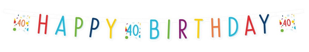 Честит Рожден ден Confetti Честит Рожден ден 40 sign 180 см