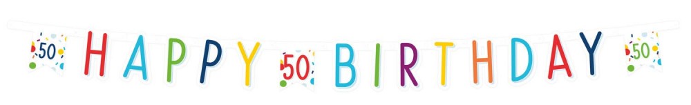 Честит Рожден ден Confetti Честит Рожден ден 50 sign 180 см
