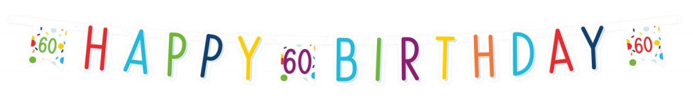 Честит Рожден ден Confetti Честит Рожден ден 60 Sign 180 см