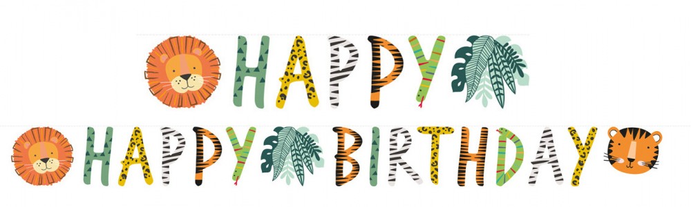 Животни Get Wild Wild Честит Рожден ден Sign 180 см