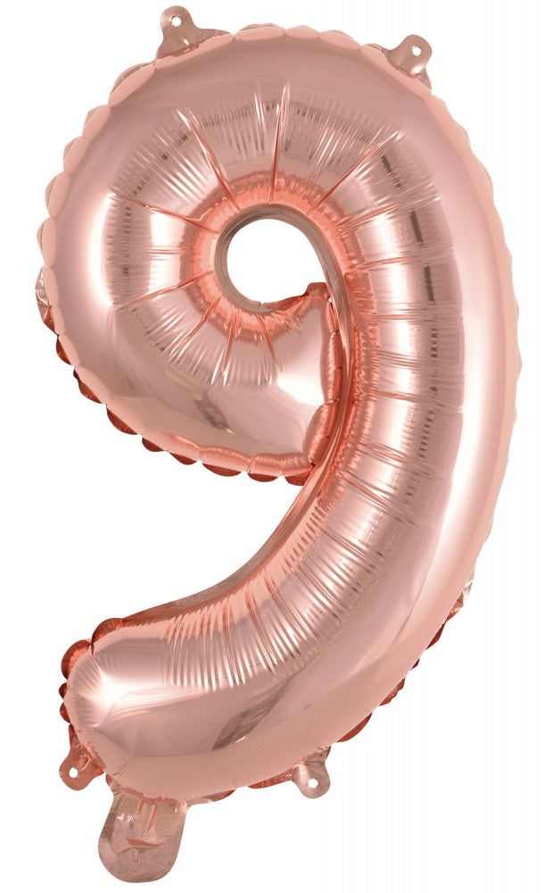 Номер Роза G Номер 9 Фолиев балон 45 см