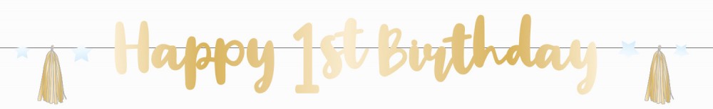 Първи рожден ден Син омбре Честит Рожден ден sign 180 см