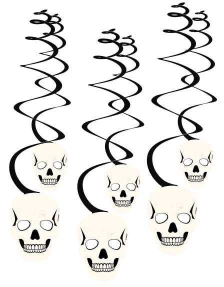 Хелоуин Skull ribbon декорация 6-части комплект