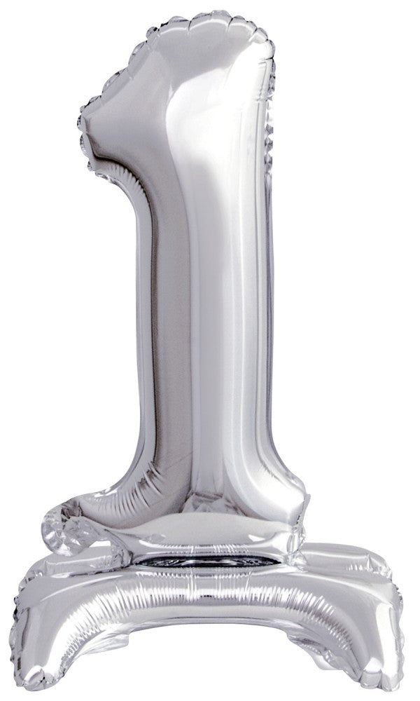 Номер Сребро, Сребро Мини число 1 фолио балон with base 38 см