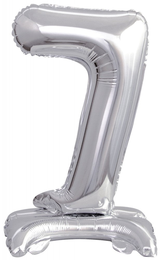 Номер Сребро, Сребро Мини число 7 фолио балон with base 38 см
