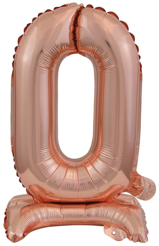 Номер Роза G Мини число 0 фолио балон with base 38 см