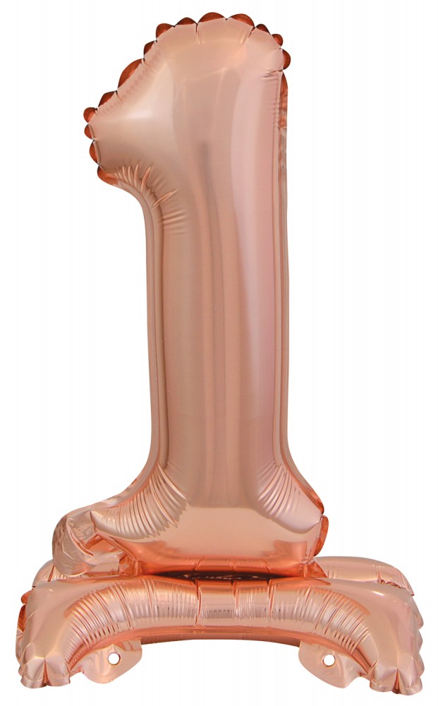 Номер Роза G Мини число 1 фолио балон with base 38 см