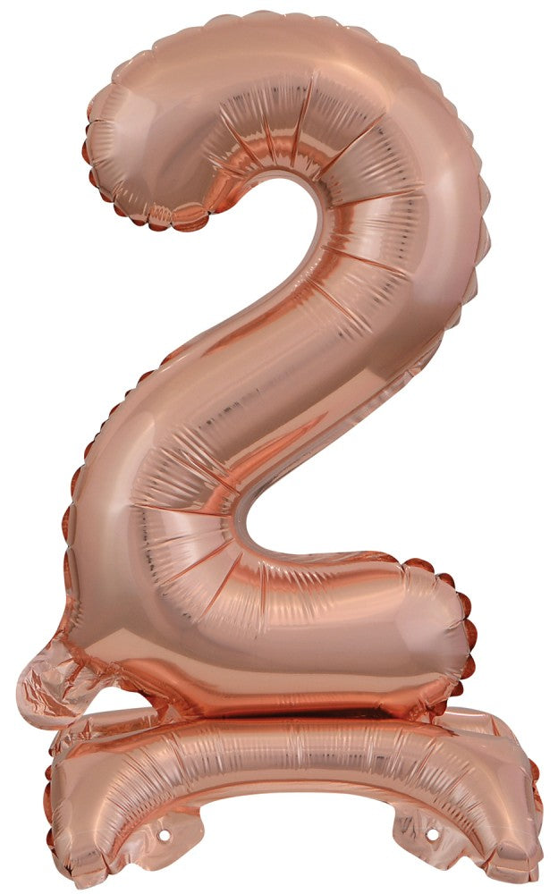 Номер Роза G Мини число 2 фолио балон with base 38 см